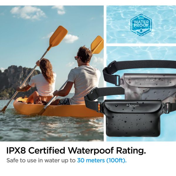 Ūdensizturīga sporta jostas soma IPX8 melna - 2 gab.