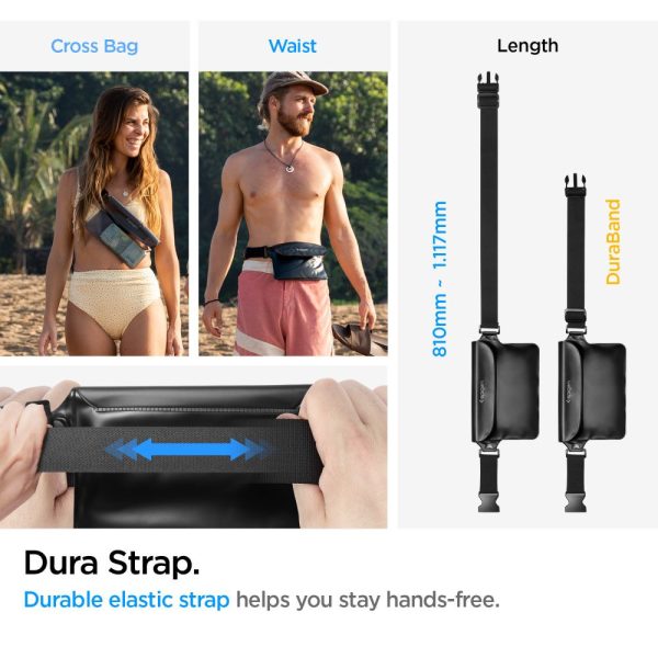 Ūdensizturīga sporta jostas soma IPX8 melna - 2 gab.