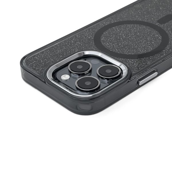 Mirdzošs MagSafe maciņš Samsung Galaxy A16 5G tālrunim - melns