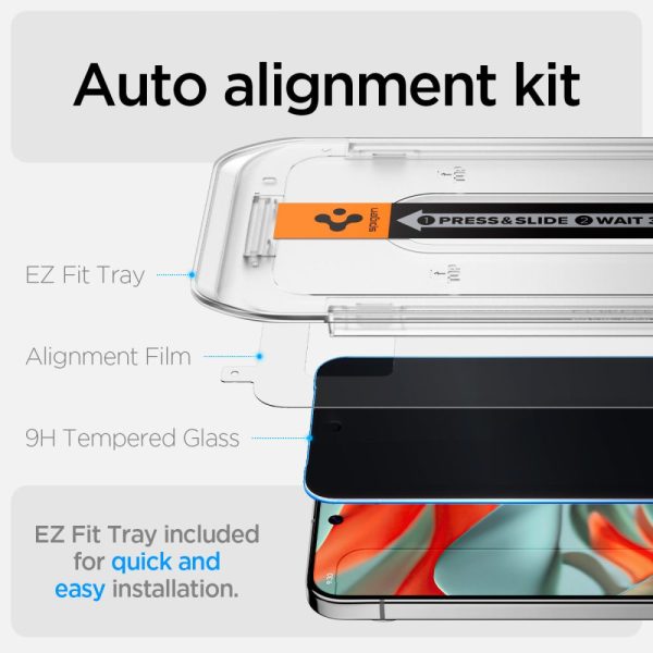 Google Pixel 9 Pro XL privātuma stikls Glas.TR Ez Fit Privacy - 2 gab.