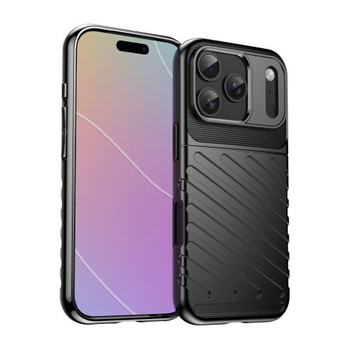 iPhone 17 Pro aizmugurējais vāciņš Thunder Case - melns