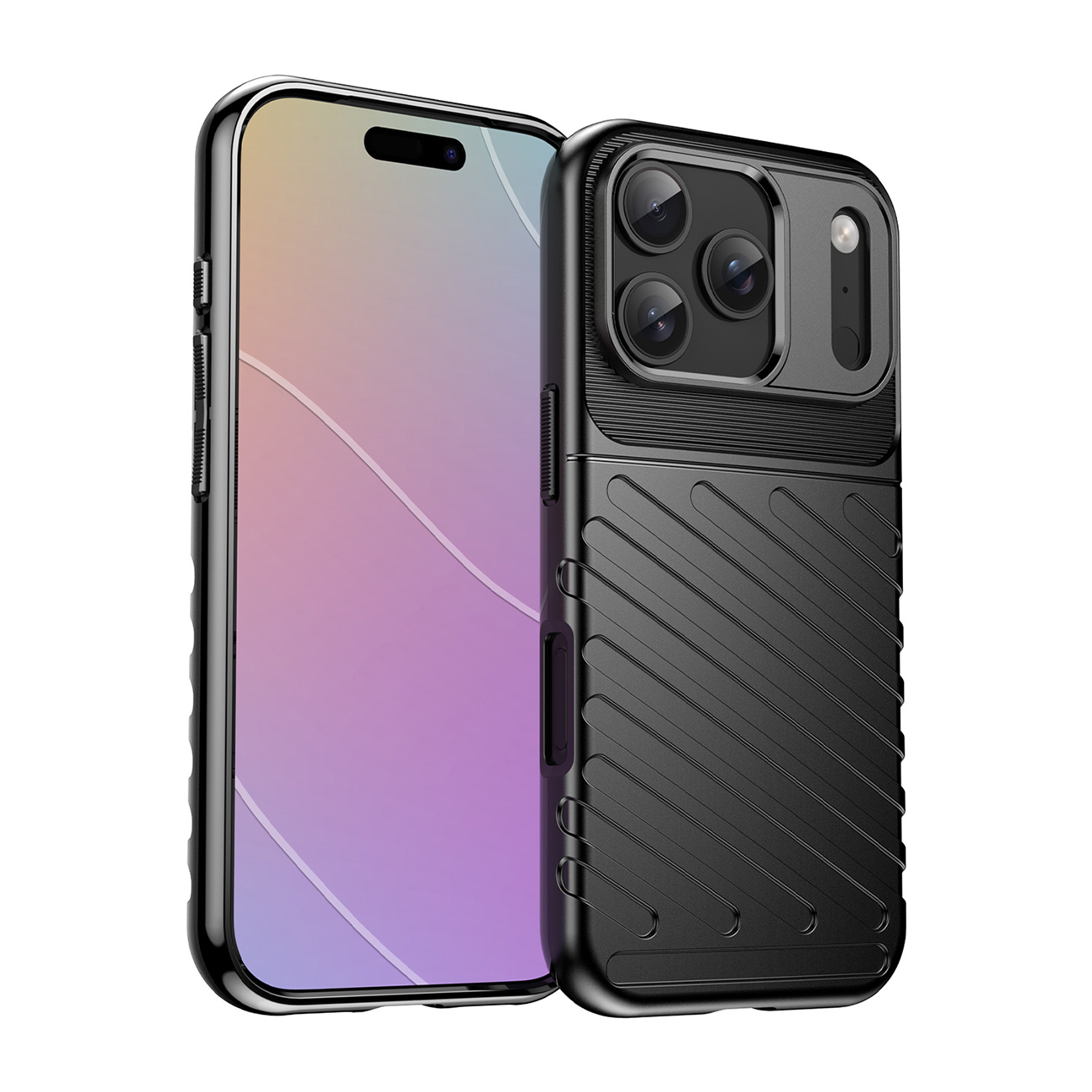 iPhone 17 Pro Max aizmugurējais vāciņš Thunder Case - melns