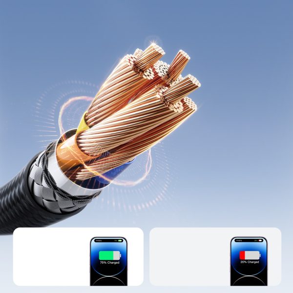 USB-A kabelis - iPhone Lightning Flash sērija 3A 1m - melns