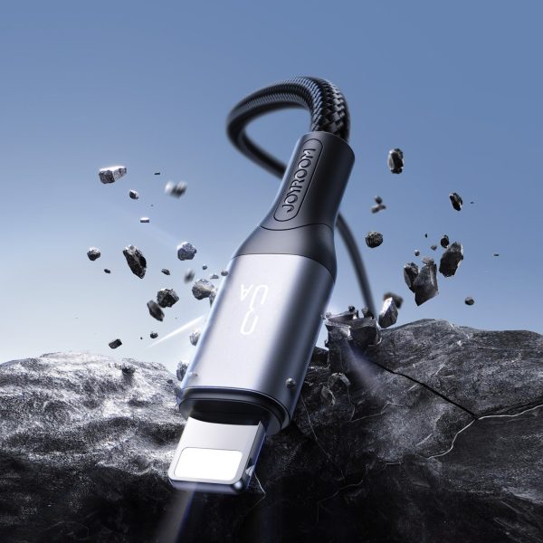 USB-A kabelis - iPhone Lightning Flash sērija 3A 1m - melns