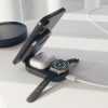 3-in-1 bezvadu salokāma uzlādes stacija iPhone Apple Watch AirPods QI2 MFI - melna