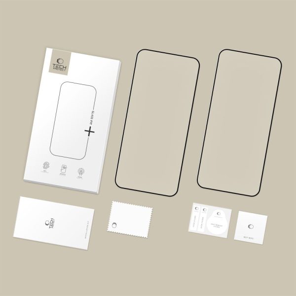 Rūdīts stikls Xiaomi Redmi 15 4G / 5G Glass Fit+ melns - 2 gab.