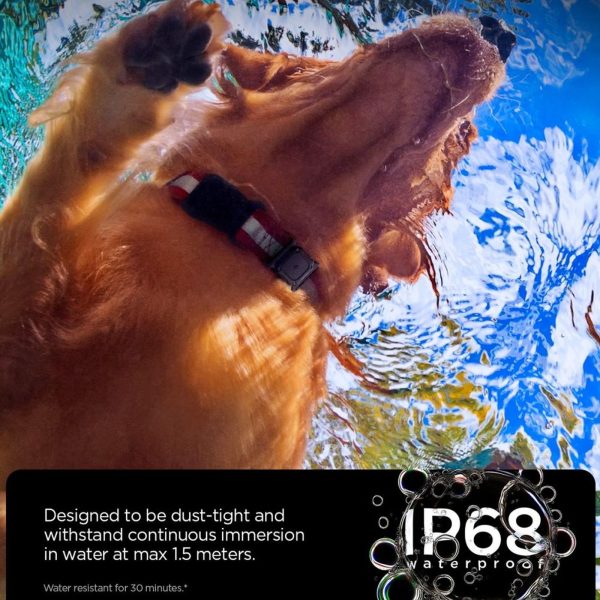 AirTag 1/2 izturīga bruņu mājdzīvnieku kakla siksnas maciņš - melns