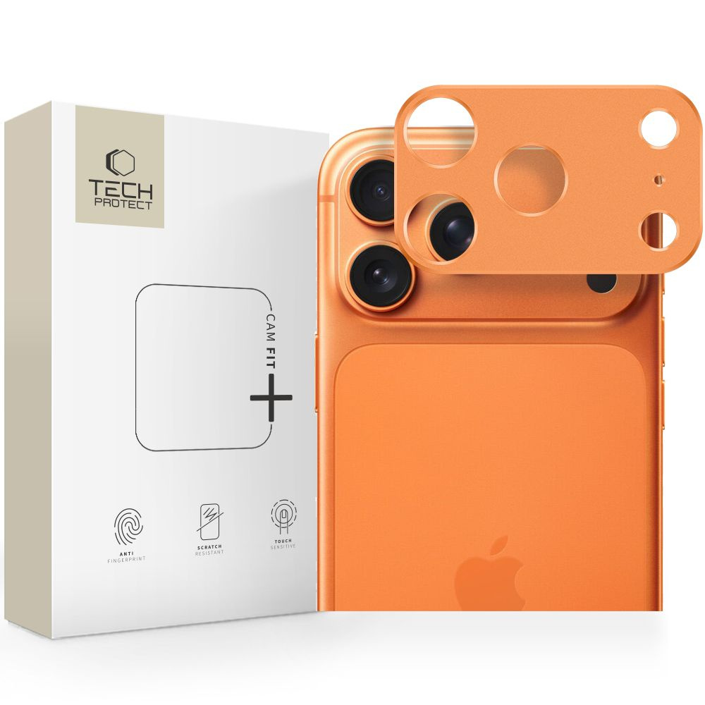 Camalloy Fit+ kameras vāciņš iPhone 17 Pro tālrunim — oranžs