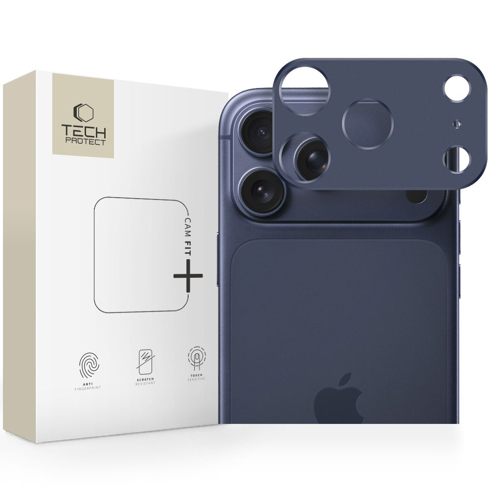 Camalloy Fit+ kameras vāciņš iPhone 17 Pro tālrunim — tumši zils