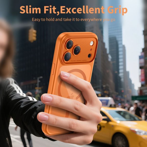 Magpeak Magsafe CC vāciņš iPhone 17 Pro Max — caurspīdīgi oranžs