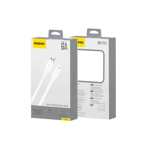 USB-A - iPhone Lightning 6A kabelis 1,2 m - balts