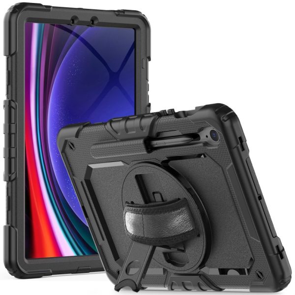 1032518-2-etui-z-podstawka-uchwytem-smycza-tab-s9-tech-protect-hurtownia-dropshipping.jpg Vāciņš ar statīvu un aukliņu Samsung Galaxy Tab S9 FE 10.9'' X510 / X516B Solid360 - melns