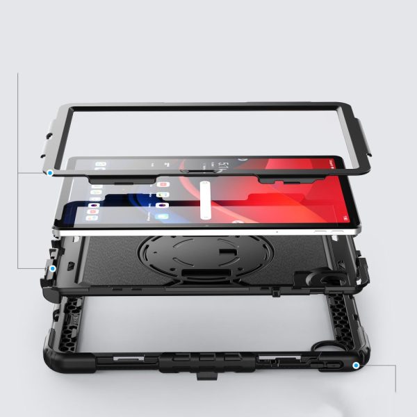 Vāciņš ar statīvu, turētāju un aukliņu Lenovo Tab M11'' 11.0 TB-330 Solid360 planšetdatoram - melns