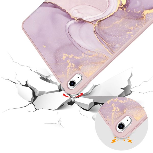 iPad 10.9'' 2022 SC pildspalvas maciņš ar statīvu - rozā marmors