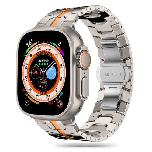 Tērauda aproce Apple Watch 4 / 5 / 6 / 7 / 8 / 9 / SE / Ultra 1 / 2 - titāna oranža
