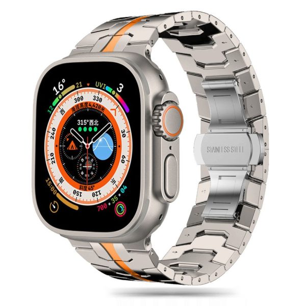 Tērauda aproce Apple Watch 4 / 5 / 6 / 7 / 8 / 9 / SE / Ultra 1 / 2 - titāna oranža