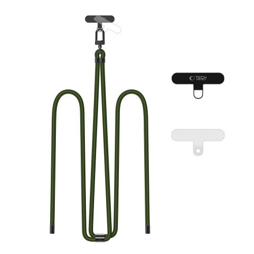 Viedtālruņa kulona kaklarota ar regulējamu aukliņu - olīvkrāsas