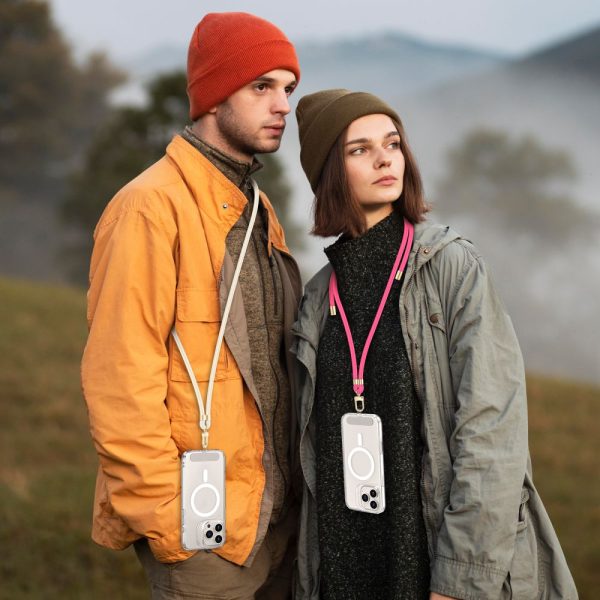 Viedtālruņa piekariņa ar regulējamu aukliņu - rozā