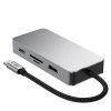 9in1 centrmezgla adapteris USB-C USB-A HDMI SD TF RJ45 4K 60Hz - pelēks