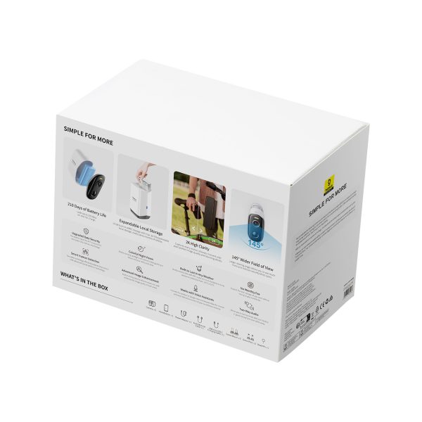 Āra novērošanas komplekts ar 2 kamerām 2K 16Gb WiFi - balts