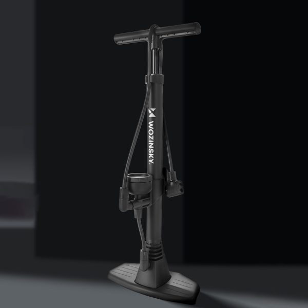 Velosipēda grīdas pumpis ar spiediena mērītāju 160 PSI 11 bar - melns