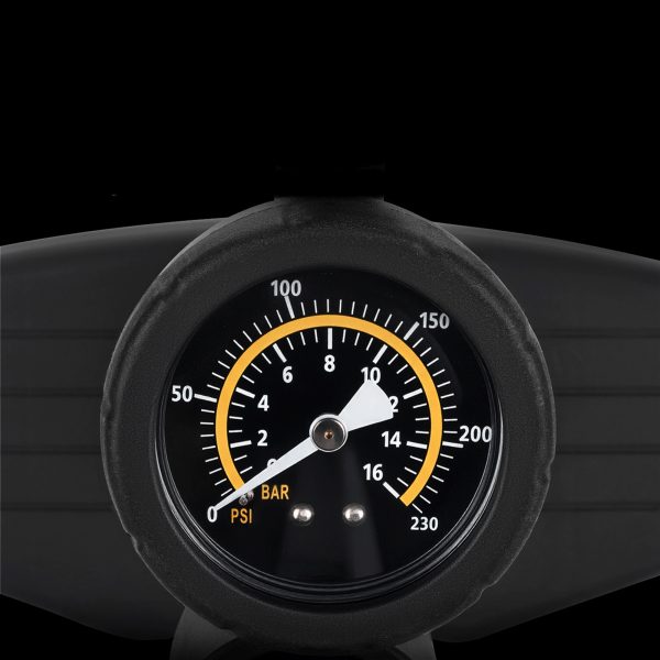 Velosipēda grīdas pumpis ar spiediena mērītāju 160 PSI 11 bar - melns