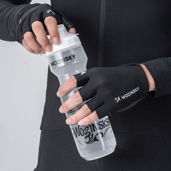 Neslīdoši riteņbraukšanas cimdi bez pirkstiem, L izmērs - melni