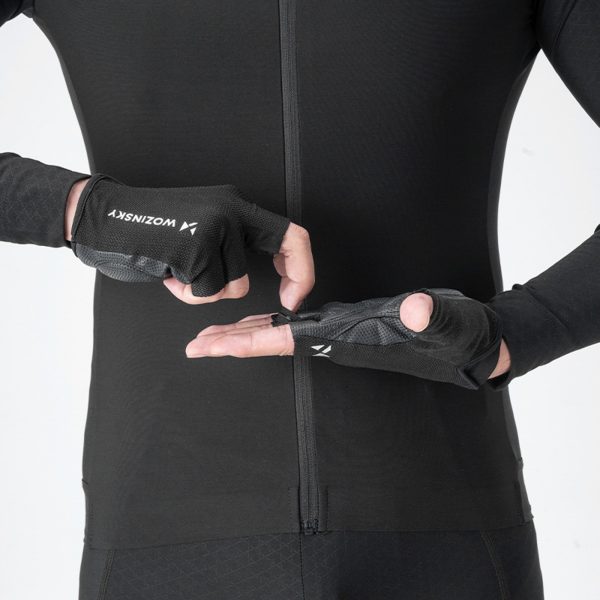 Neslīdoši riteņbraukšanas cimdi bez pirkstiem, XL izmērs - melni