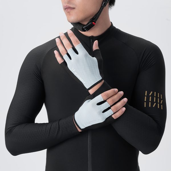 Velosipēda cimdi bez pirkstiem, XL izmērs - pelēki