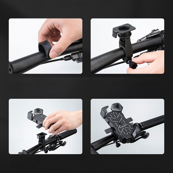 Velosipēda viedtālruņa turētājs uz stūres - melns