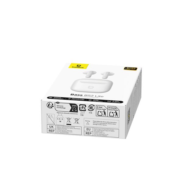 Bass BS2 Lite TWS bezvadu austiņas - baltas