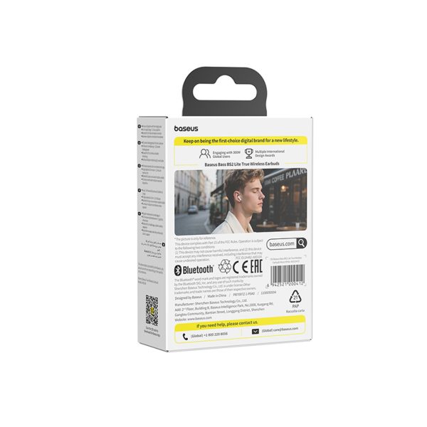 Bass BS2 Lite TWS bezvadu austiņas - baltas
