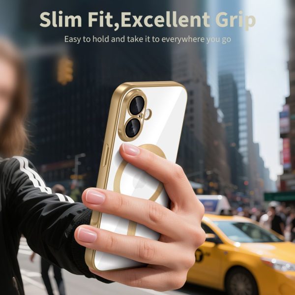 iPhone 17 MagFlex MagSafe vāciņš — caurspīdīgs zelta krāsā