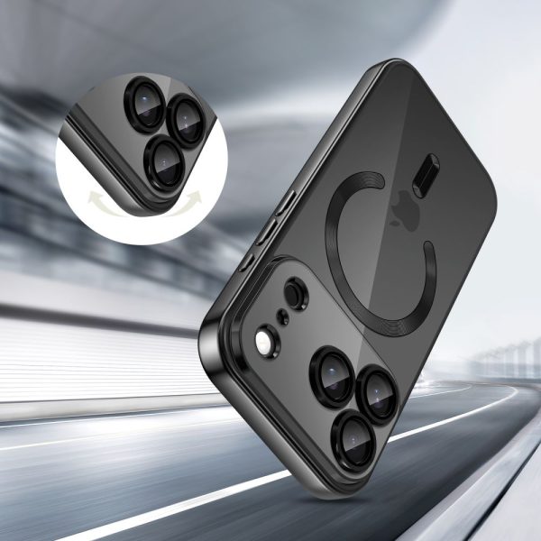 iPhone 17 Pro MagFlex MagSafe vāciņš — caurspīdīgs, melns