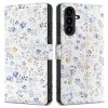 Mākslīgās ādas maciņš Samsung Galaxy A26 5G / A17 4G / 5G Wallet - margrietiņas ar lapām