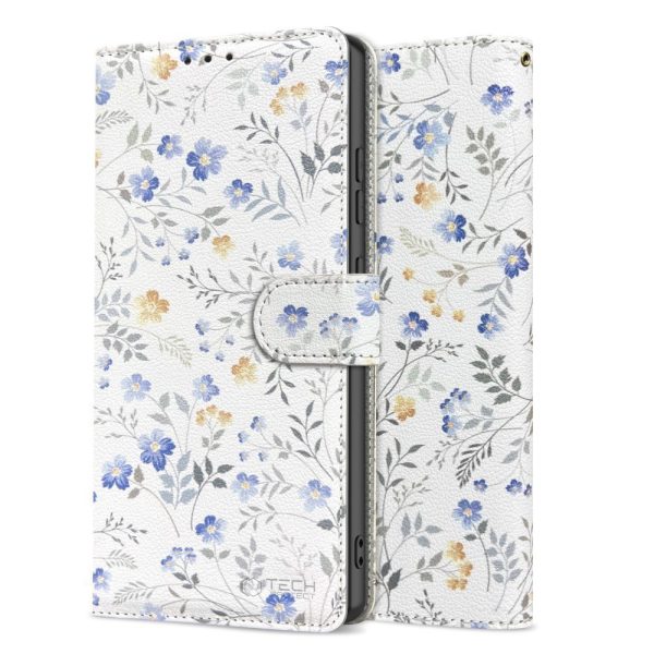 Mākslīgās ādas maciņš Samsung Galaxy A26 5G / A17 4G / 5G Wallet - margrietiņas ar lapām