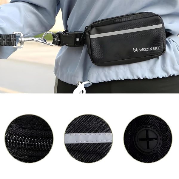 Gurnu josta skriešanai ar suni ar somu un elastīgu pavadu - melna