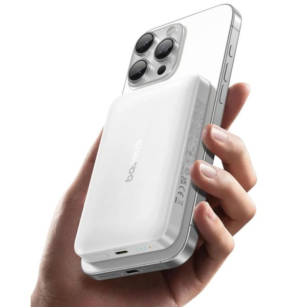 10000mAh 22.5W MagSafe bezvadu pārnēsājamais akumulators ar 30cm USB-C kabeli - balts