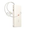 Powerbank 20000mAh 100W ar displeju un diviem USB-C kabeļiem - bēša