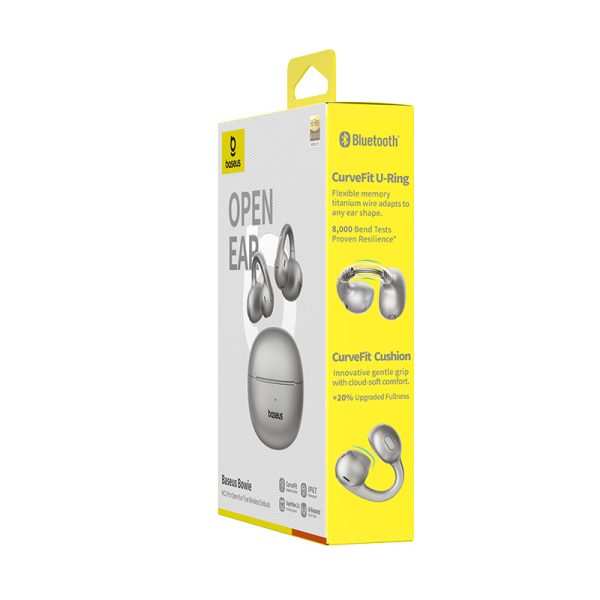 Bowie MC1 Pro OWS bezvadu austiņas ar atvērtu korpusu un klipšiem - sudrabkrāsas