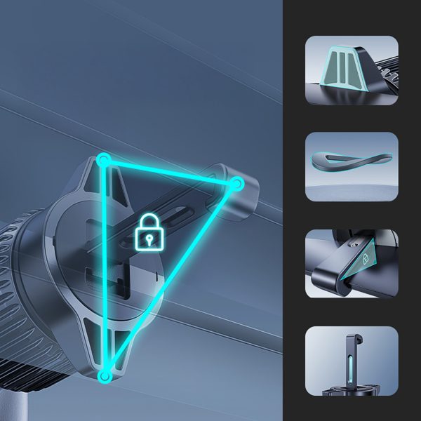 Magnētiskais automašīnas turētājs ar Qi2.2 režģa lādētāju un ventilatoru - melns