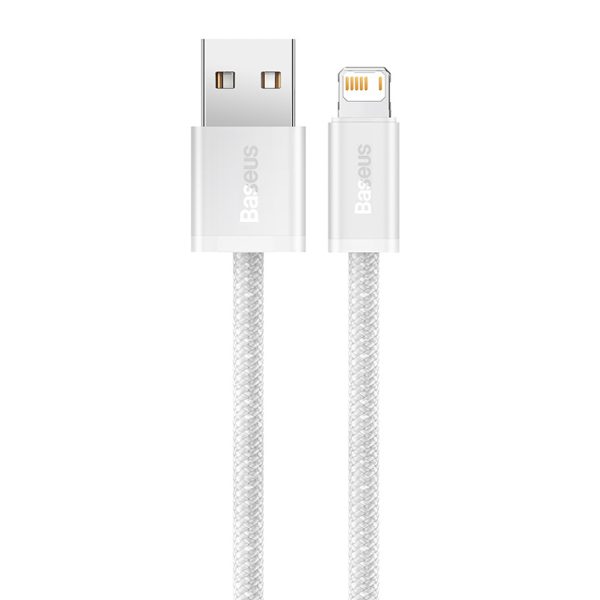USB-A kabelis - iPhone Lightning Dynamic Series 2.4A 2m - Balts