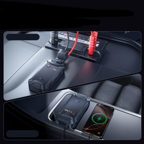Automašīnas starteris 12000mAh 12V - melns