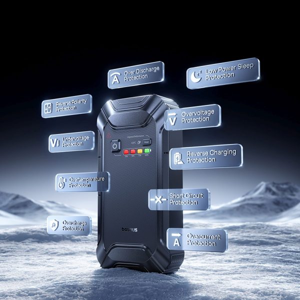 Automašīnas starteris 12000mAh 12V - melns