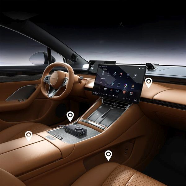 Automašīnas lādētājs ar ievelkamu vadu 6 ierīcēm 60W - melns