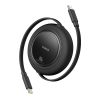 USB-C Free2Pull Mini 100W ievelkams kabelis 1,5 m - melns