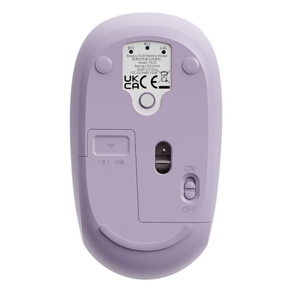 Bezvadu pele 3 savienojuma režīmi 2,4 GHz Bluetooth 3.0 5.0 F01B - violeta