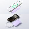 10000mAh 22.5W MagSafe induktīvais pārnēsājamais akumulators ar USB-C kabeli 20V/3A 0.3m - violets