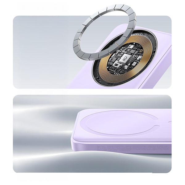 10000mAh 22.5W MagSafe induktīvais pārnēsājamais akumulators ar USB-C kabeli 20V/3A 0.3m - violets