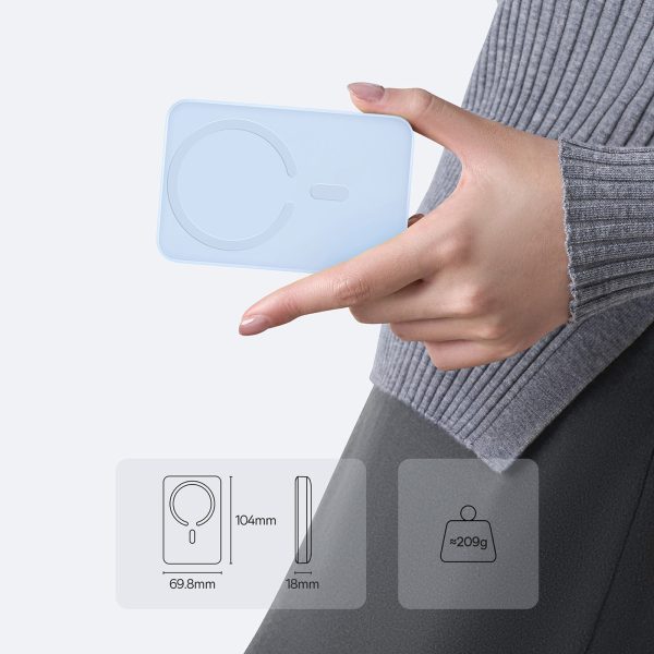 10000mAh 22.5W MagSafe induktīvais pārnēsājamais akumulators ar USB-C kabeli 20V/3A 0.3m - zils